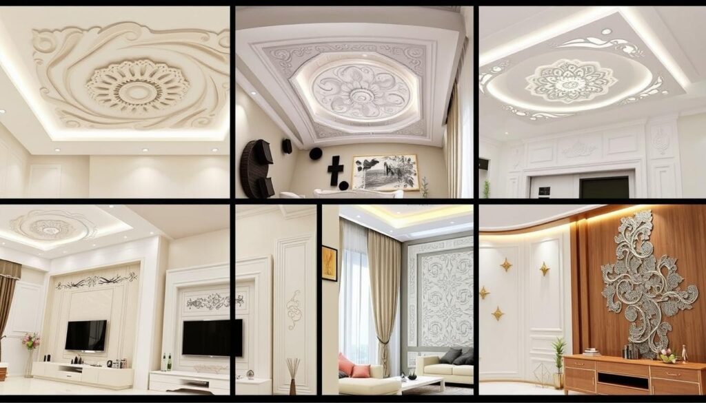 أنواع مختلفة من ديكورات الجبس بورد في منزل كويتي حديث