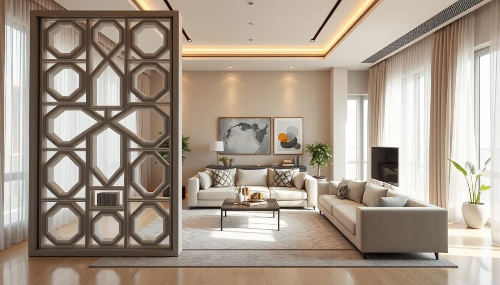 بارتيشن جبس بورد في غرفة معيشة