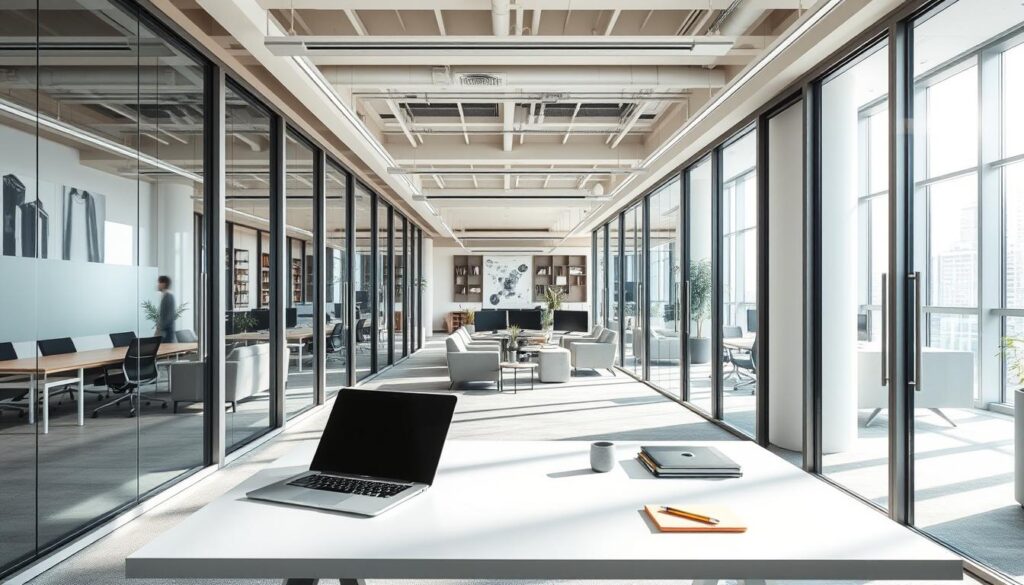 قواطع الألمنيوم والزجاج في المكاتب